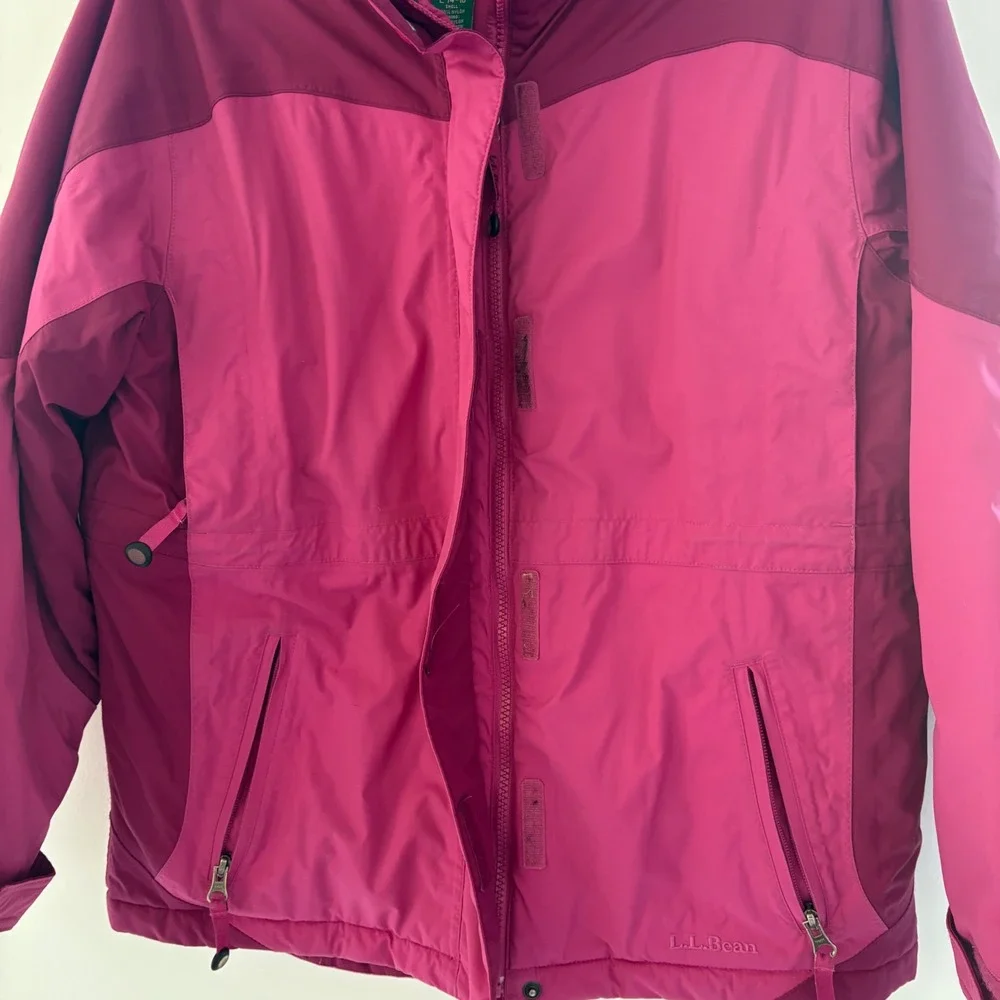 L.L.Bean Kids' Lrg 14-16 Two Tone Magenta Winter Coat Thick No Hood‎